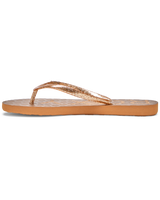 The Roxy Womens Viva Sparkle Flip Flops in Bronze