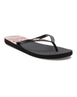 The Roxy Womens Viva Printed Flip Flops in Black, Pink & Soft Lime