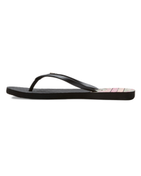 The Roxy Womens Viva Printed Flip Flops in Black, Pink & Soft Lime