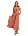 The Roxy Womens Paradise Winds Dress in Cedar Wood