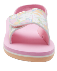 The Roxy Girls Girls Finn Flip Flops in White, Crazy Pink & Orange