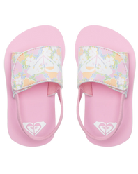 The Roxy Girls Girls Finn Flip Flops in White, Crazy Pink & Orange