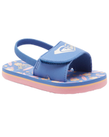 The Roxy Girls Girls Finn Flip Flops in Crazy Pink & Blue Radiance