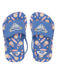 The Roxy Girls Girls Finn Flip Flops in Crazy Pink & Blue Radiance