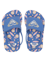 The Roxy Girls Girls Finn Flip Flops in Crazy Pink & Blue Radiance