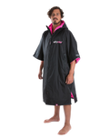 The Dryrobe Advance Short Sleeved (2022) in Black & Pink