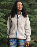 The Passenger Womens Fairbanks 2.0 Full Zip Fleece Jacket in Oatmeal