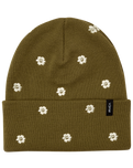 The RVCA Womens Embroidered Essential Beanie in Ermine