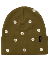 The RVCA Womens Embroidered Essential Beanie in Ermine