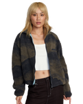 The RVCA Womens Oh Hush Sherpa Jacket in Green Haze