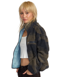 The RVCA Womens Oh Hush Sherpa Jacket in Green Haze