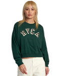 The RVCA Womens Ivy League Sweatshirt in Pine Needle