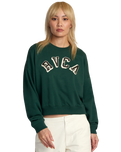 The RVCA Womens Ivy League Sweatshirt in Pine Needle