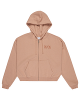 The RVCA Womens Court Zip Hoodie in Warm Taupe