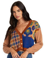 The RVCA Womens Happy Hour Cardigan in Multi