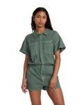 The RVCA Womens Cadet Playsuit in Jade