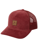 The RVCA Mens VA ATW Cord Trucker Cap in Wine