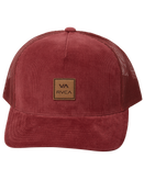 The RVCA Mens VA ATW Cord Trucker Cap in Wine