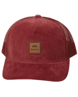 The RVCA Mens VA ATW Cord Trucker Cap in Wine