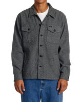 The RVCA Mens Flight Risk Shirt Jacket in Smoke Heather