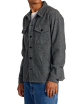 The RVCA Mens Flight Risk Shirt Jacket in Smoke Heather