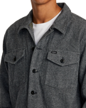 The RVCA Mens Flight Risk Shirt Jacket in Smoke Heather