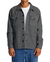 The RVCA Mens Flight Risk Shirt Jacket in Smoke Heather