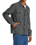 The RVCA Mens Flight Risk Shirt Jacket in Smoke Heather