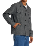 The RVCA Mens Flight Risk Shirt Jacket in Smoke Heather