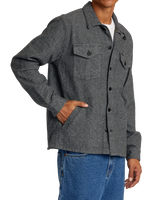 The RVCA Mens Flight Risk Shirt Jacket in Smoke Heather