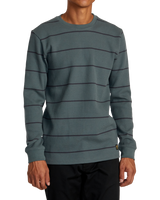 The RVCA Mens Day Shift Thermal Stripe T-Shirt in Balsam Green