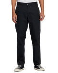 The RVCA Mens New Dawn Chino Trousers in Pirate Black