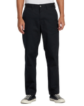 The RVCA Mens New Dawn Chino Trousers in Pirate Black