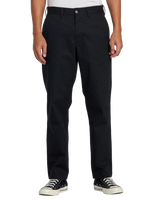 The RVCA Mens New Dawn Chino Trousers in Pirate Black