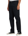 The RVCA Mens New Dawn Chino Trousers in Pirate Black