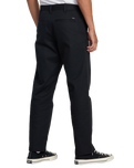 The RVCA Mens New Dawn Chino Trousers in Pirate Black