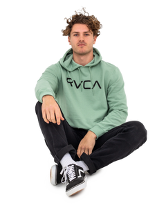 The RVCA Mens Big RVCA Hoodie in Green Haze