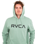 The RVCA Mens Big RVCA Hoodie in Green Haze