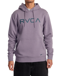 The RVCA Mens Big RVCA Hoodie in Gray Ridge