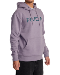 The RVCA Mens Big RVCA Hoodie in Gray Ridge