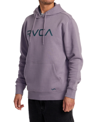 The RVCA Mens Big RVCA Hoodie in Gray Ridge