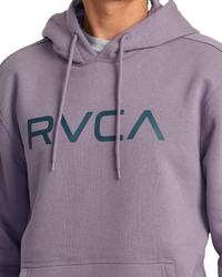 The RVCA Mens Big RVCA Hoodie in Gray Ridge