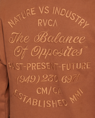 The RVCA Mens Balance Cafe Sweatshirt in Rawhide