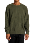 The RVCA Mens Hi Grade Boro Jumper in Olive Heather