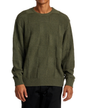 The RVCA Mens Hi Grade Boro Jumper in Olive Heather