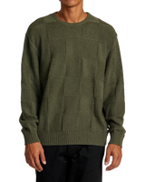 The RVCA Mens Hi Grade Boro Jumper in Olive Heather