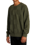 The RVCA Mens Hi Grade Boro Jumper in Olive Heather