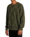 The RVCA Mens Hi Grade Boro Jumper in Olive Heather