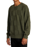 The RVCA Mens Hi Grade Boro Jumper in Olive Heather