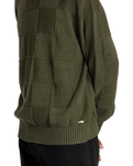 The RVCA Mens Hi Grade Boro Jumper in Olive Heather